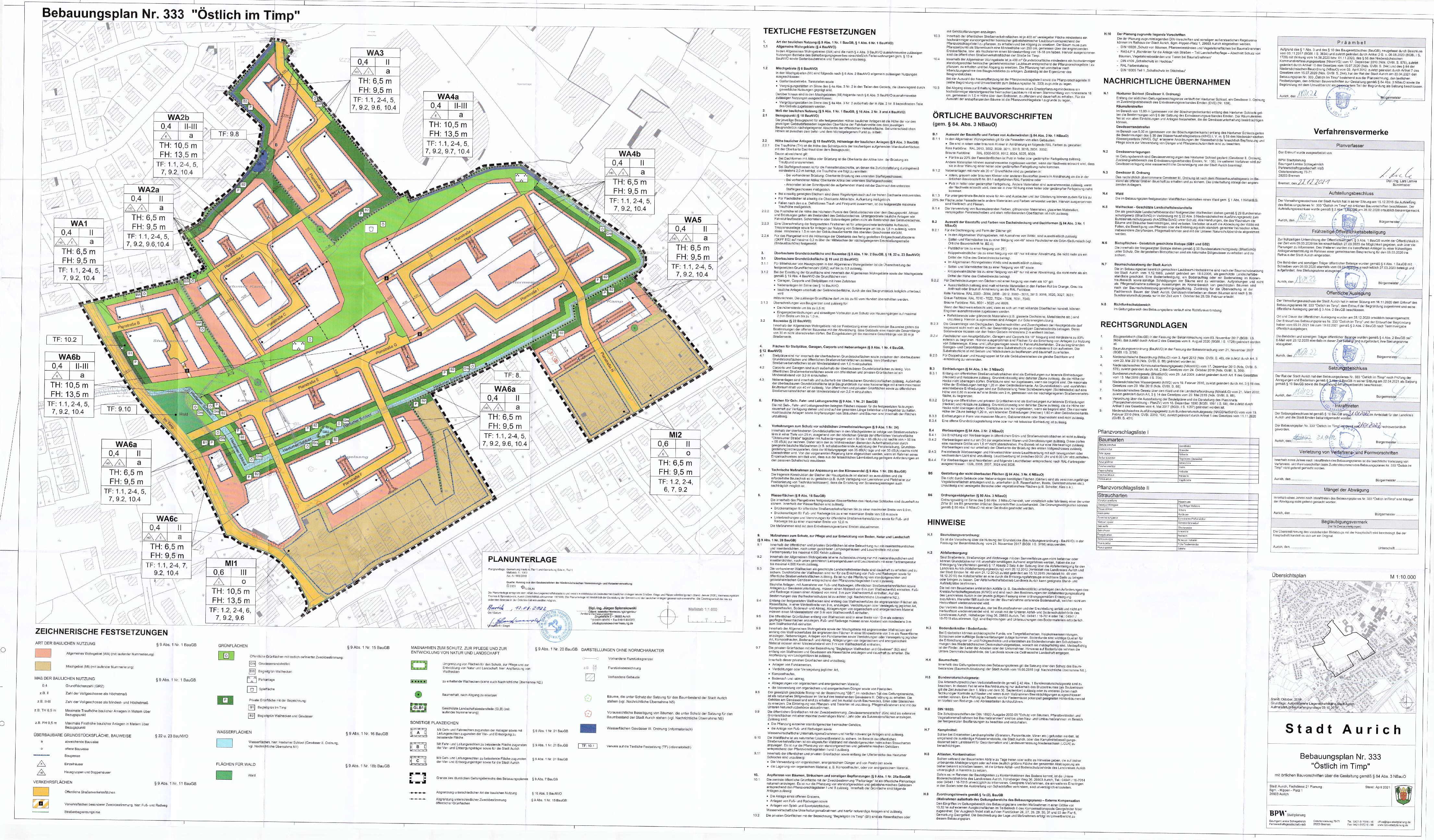 Rechtsverbindlicher Bebauungsplan Nr. 333 Östlich Im Timp