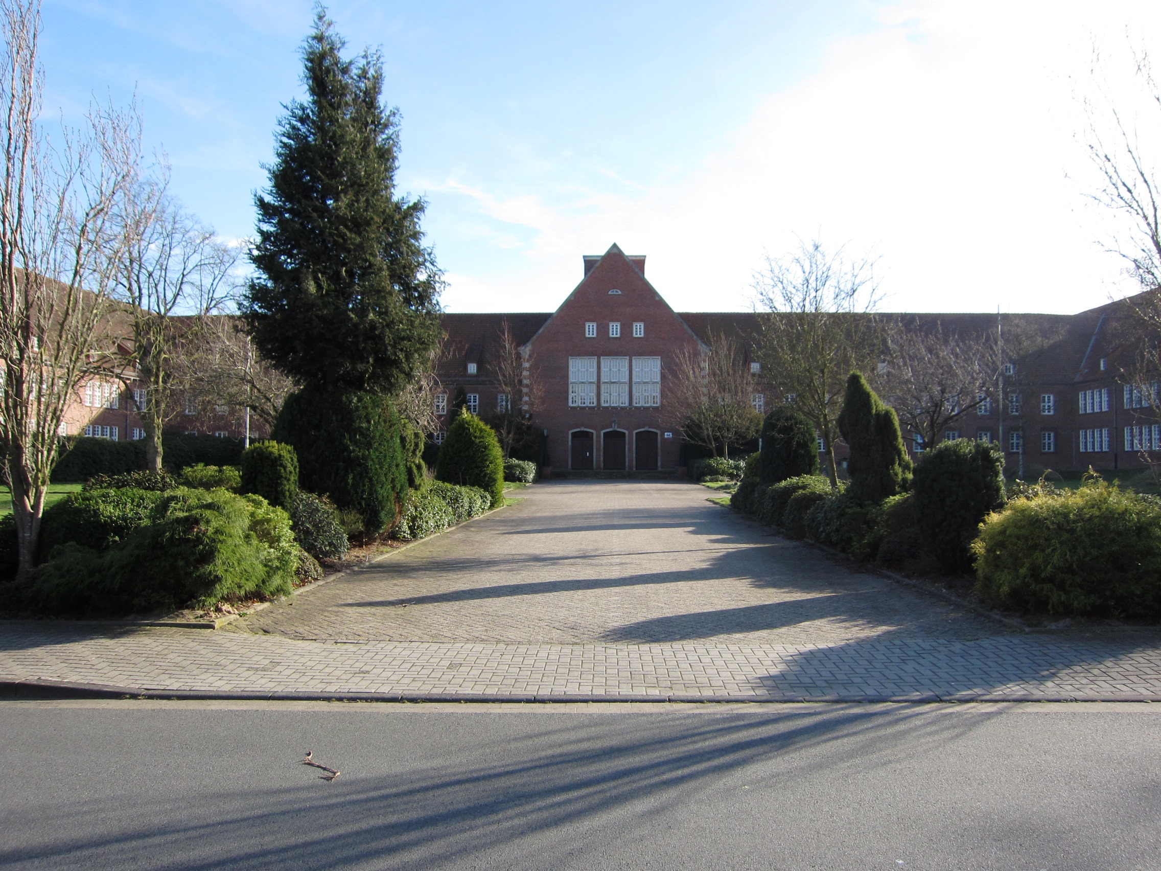 Ein Gebäude auf dem Gelände der ehemaligen Blücher-Kaserne